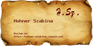 Hohner Szabina névjegykártya