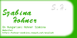 szabina hohner business card